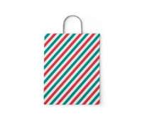 Пакет подар. бумажн. 25*22*12 см, 100 гр/м2  Широкая полоса, крученые ручки
