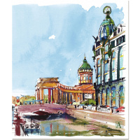 Тетрадь А5 48л  кл., "Питерские скетчи"