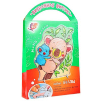 Краска по стеклу с трафаретом    "Коалы"