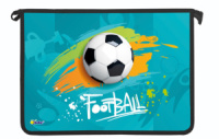 Папка д/тетрад. А4 (340*240*45) молния сверху, пластик "Футбол бирюзовый" диз. с двух сторон
