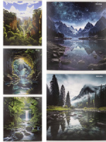 Тетрадь А5 48л ЛИН. Проф-Пресс "Живописные виды - 1" твин.лак., 5диз.в  спайке, белизна 100%