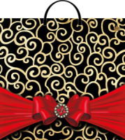 Пакет 36*37см (100мк) с пластиковой ручкой "Красный бант" ПВД