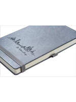 Записная книжка А5  96л., кожзам "Reporter. Темно-серый. Saint Petersburg" резинка