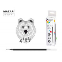 Стержень гелевый MAZARI 130мм, пулевидный, черный, 0,5мм