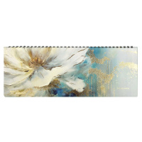 Планинг недат. 310*115мм  64л., кожзам., мякг.пер., гребень "Цветок" тисн.фольгой