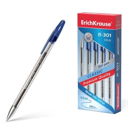 Ручка гелевая EK R-301 CLASSIC GEL STICKсиняя, 0,5мм