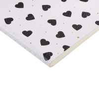 Записная книжка А5  60л. кож.зам., мягк.пер. "Black and White. Сердечки" лин.