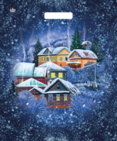 Пакет 45*38см (60мк) с вырубной укрепл. ручкой "Домики" Ламинат
