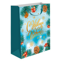 Пакет подар. бум. новогодн. 20*24*11,5 см 160 гр/м2 С Новым Годом!