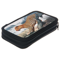 Пенал 2 отд. (195*115*40) молния, софт тач "Ягуар"