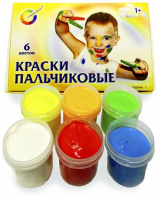 Краски пальчиковые  6цв. 240мл. Азбука цвета, комбинированные