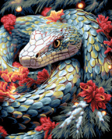 Живопись по номерам с акрилом 50*40см "Волшебная змея" светодиоды