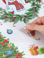 Витражная наклейка 30*40см  "Зимний снеговичок"