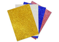 Картон цв. А4  4цв. 4л. с пайетками, одностор., пл. 300 гр/м2 "Кристалики", в папке