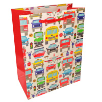 Пакет подар. бумажн. 18*23*10 см 210 гр/м2 Машинки, микс дизайнов