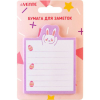 Бумага с липким краем  30л, фигурная Cat&Rabbit,  ассорти