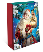 Пакет подар. бум. новогодн. 26*32*12см 157гр/м Дед Мороз