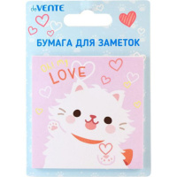 Бумага с липким краем  30л, фигурная White kitty,  ассорти