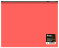 Конверт на молнии А5 0,15мм, коралловая , молния черная