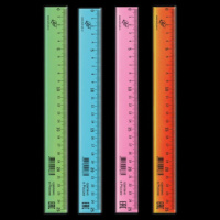 Линейка 25 см пластик. непрозр. пастельная, ассорти