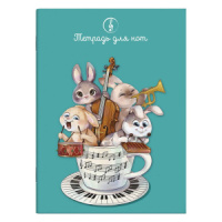 Тетрадь для нот А4  8л., вертик., скоба "Зайки"