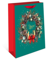 Пакет подар. бум. новогодн. 18*22*10см 157гр/м Удачи