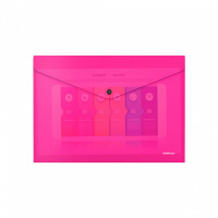 Конверт на кнопке А4  Glossy Neon 0,18мм, полупрозрачный, ассорти