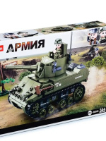 Конструктор пластм. "SLUBAN Армия. Легкий танк" 344 дет.