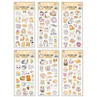 Наклейки 3D 10*22см "Коты" 6 дизайнов*