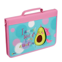 Папка А4 (340*235*30) с ручками молния, ткань/лам.картон "Avocorn"