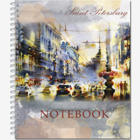 Тетрадь А5  96л кл  Lights of Petersburg, гребень, 4 диз.