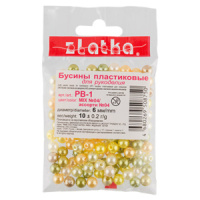 Бусины пласт. "Zlatka" 6мм, 10 гр, ассорти