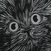 Гравюра 18*24см серебро/светится в темноте "Котики" 3+