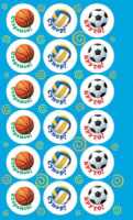 Наклейки-оценки 9*15см "Мячи"