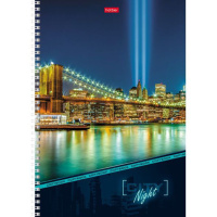 Тетрадь А4  96л кл. спираль "Ночной город" выб.лак