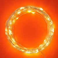 Гирлянда на батарейках  1м 10LED постоянное свечение шампань, 2xCR2032