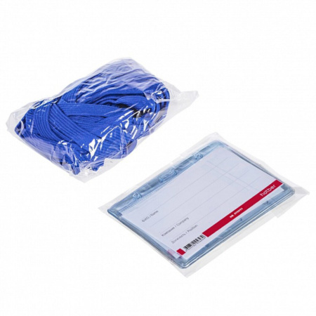 Бейдж 118*80 мм. с клипсой на шнурке, горизонтальный