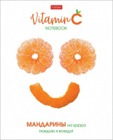 Тетрадь А5 48л кл. Hatber "Vitamin C" выб.лак., 5 диз.в блоке, белизна 98%