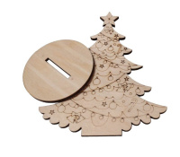 Заготовка деревянная НГ  "Ёлочка-карнавал" 15*16см