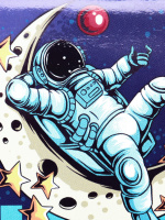 Пенал 2 отд. (190*105*25) молния, лам.картон "Релакс на луне"