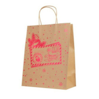Пакет подар. бум. новогодн. 26*33*13см Новогодняя почта, пл. 150 г/м, крафт