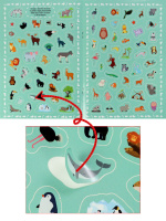 Набор обучающих наклеек 160*230мм, 4 л. "150 наклеек. Дикие животные"