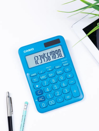 Калькулятор 12 разр.  CASIO MS-20UC-BU-S-EC настольный, синий