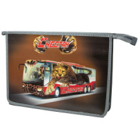 Папка д/ труда А4 (335*240*85) 2отд. молния сверху, пластик/ламинат "Автобус гепард"