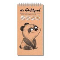 Скетчпад 105*210мм  80л., гребень,  80гр/м2 "Мишка" тв.обложка, крафт