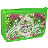 Пенал 2 отд. с 1-ой откид.пл. (190*120*50) молния, лам.картон "Tropical"