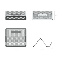 Подставка для визиток, металл, серая