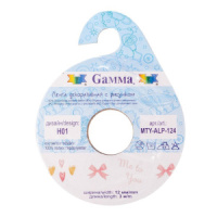 Лента атласная декоративная "Gamma" 12мм*3м розовая бантики