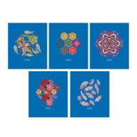 Тетрадь А5 48л  кл.,    "Калейдоскоп цвета", тисн.фольгой, многоуровн.конгрев, скругл.углы