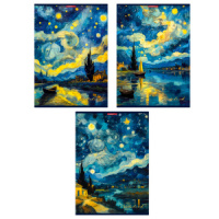 Тетрадь А4  96л ЛИН. скоба Полиграф Принт "Здвездный пейзаж" твин.УФ-лак